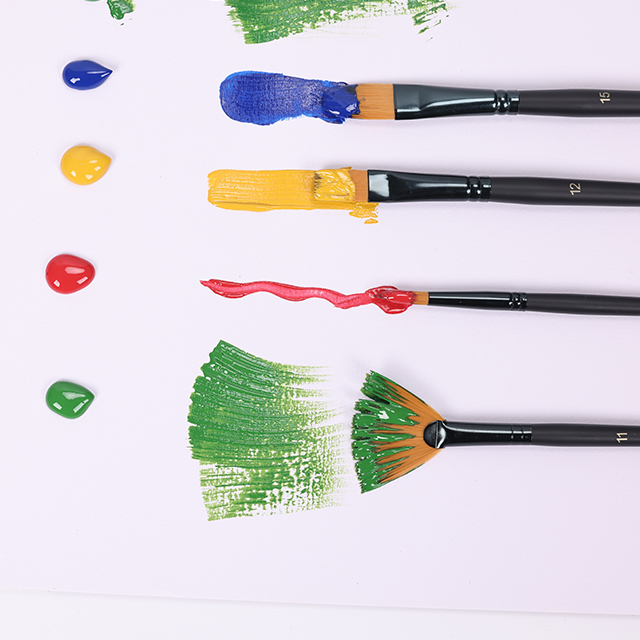 Conjunto profissional de pincéis de pintura artística com cerdas de nylon em vários formatos