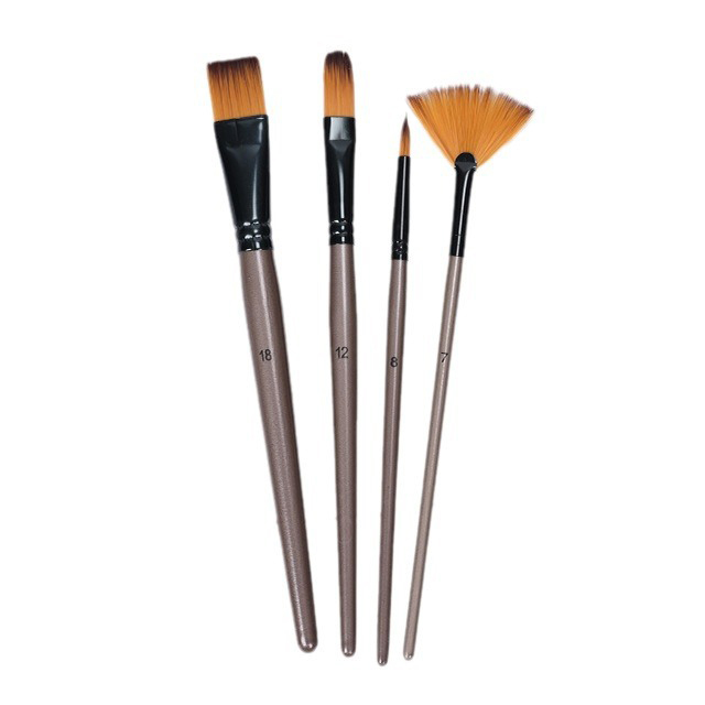 Conjunto profissional de pincéis de pintura artística com cerdas de nylon em vários formatos
