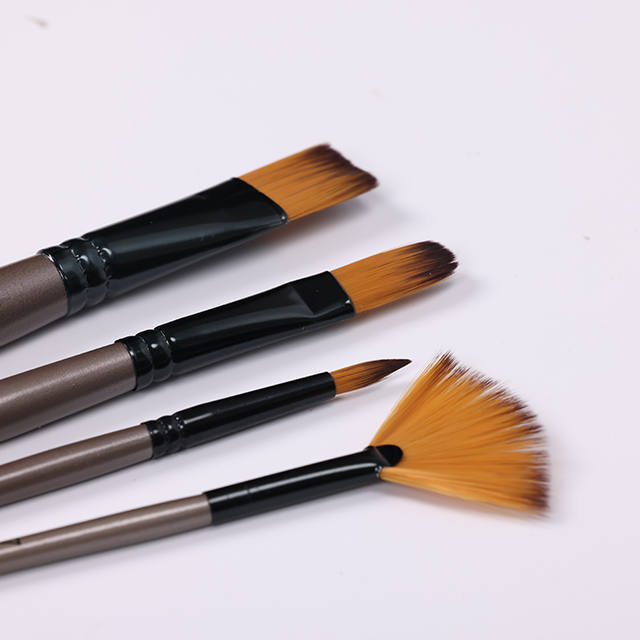 Conjunto profissional de pincéis de pintura artística com cerdas de nylon em vários formatos