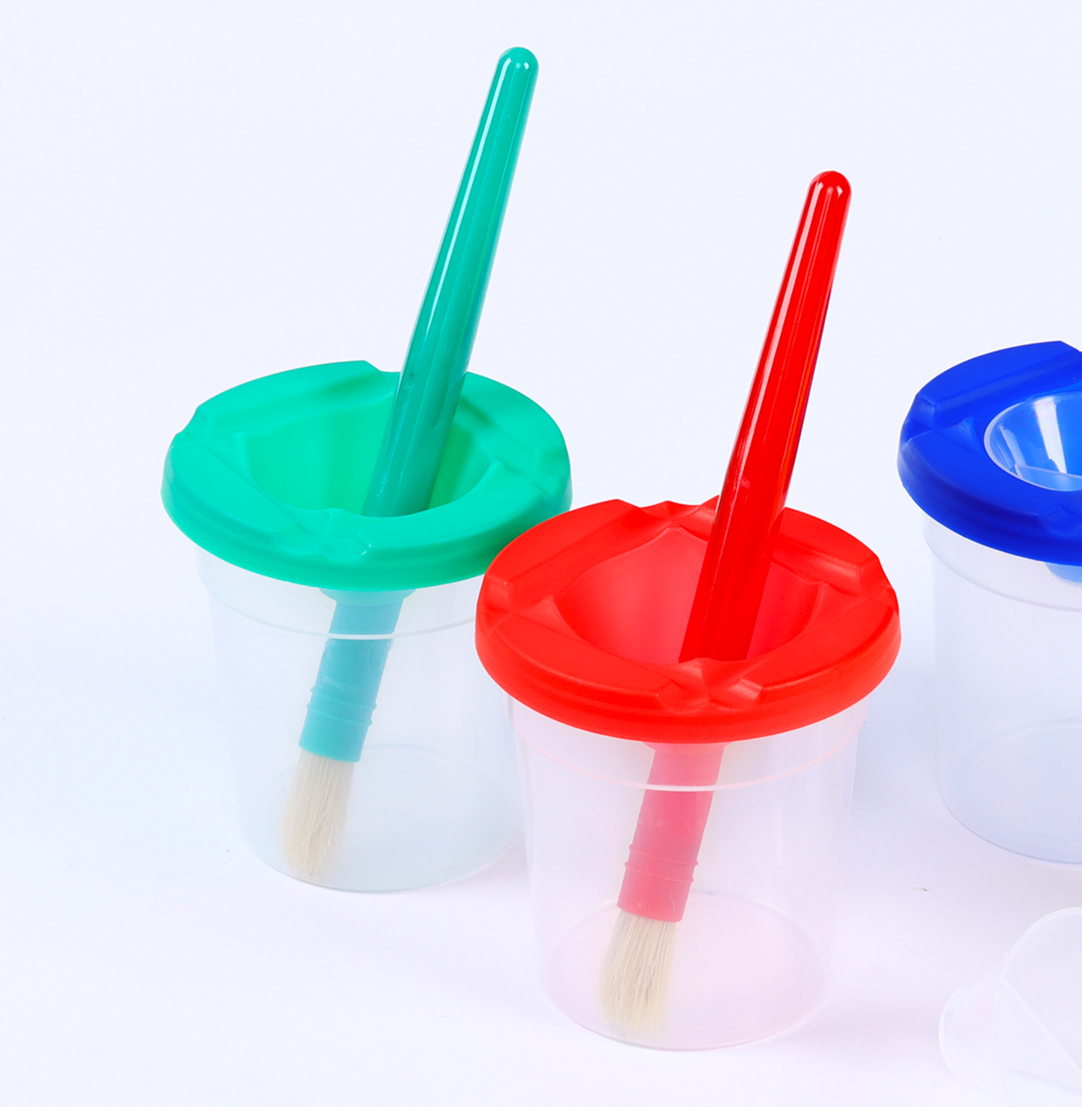 Copo de tinta profissional sem derramamento com conjunto de pincéis redondos