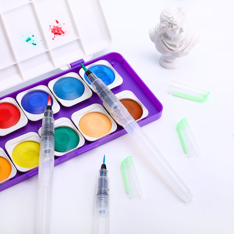 Pincel de aquarela recarregável canetas pincel de água à prova de vazamentos para pintura