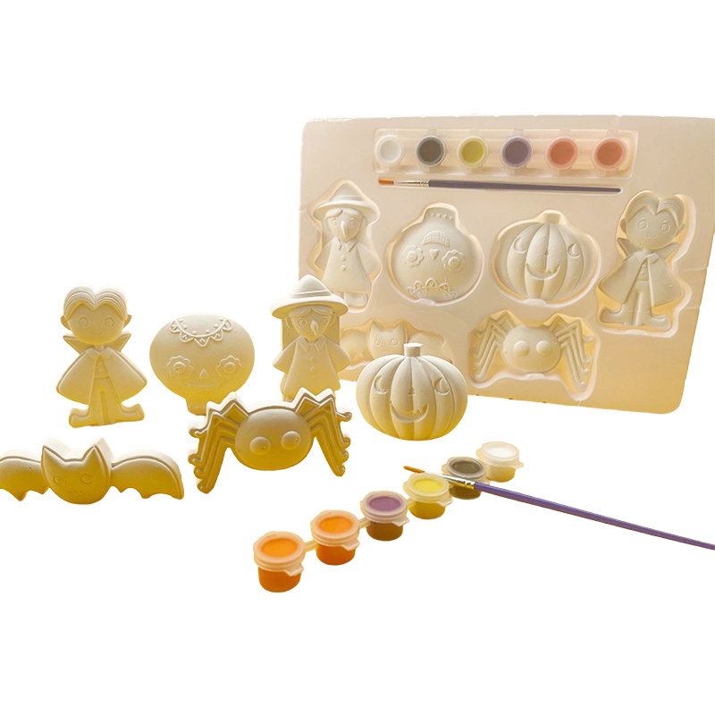 Kit de criatividade artesanal de gesso para Halloween para crianças