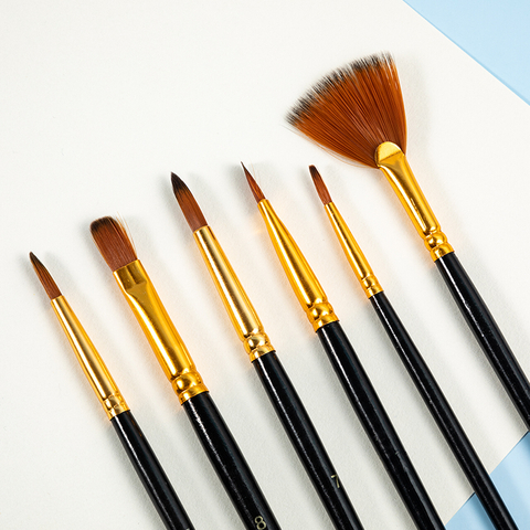 Conjunto de pincel de pintura de arte de 6 pacote