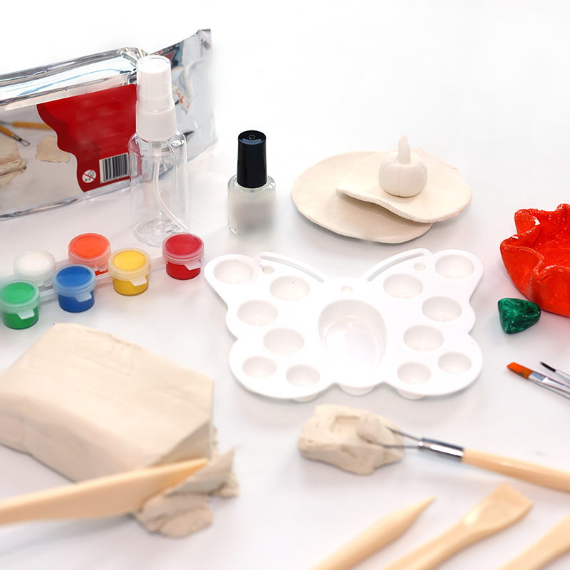 Fácil de usar o kit de argila de modelagem de ar branco natural para iniciantes